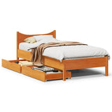 Bed Frame with Drawers Wax Brown 75x190 cm Small Single Solid Wood Pine 3301931