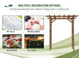 Wooden Garden Arbor, Arch Trellis with Classic Countryside Style, Pergola Style Roof for Climbing T3398P547989