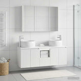 Bathroom Cabinet Set 4 pcs White Engineered Wood 3406543