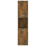 Bathroom Cabinet Smoked Oak 30x30x130 cm Engineered Wood 815639