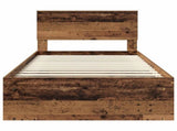 Bed Frame with Headboard Old Wood 100 x 200 cm Solid Pine Wood 3410643