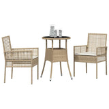 Garden Dining Set 3 pcs Beige Poly rattan 3334949