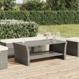 ZNTS Coffee Table Grey 100x50x40 cm Poly Rattan 319391