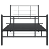 Metal Bed Frame without Mattress with Footboard Black 90x200cm 355572