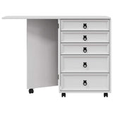 Rolling Cabinet with Drawers & Folding Top CORONA White 42040540