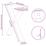Coffee Table Legs X-Shaped 2 pcs Anthracite 60x cm Steel 4012902