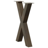 Dining Table Legs X-Shaped 2 pcs Natural Steel 50x cm Steel 4012971