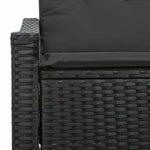 Garden Sofa with Cushion Black 123 x 62 x 69cm Poly Rattan 42006791