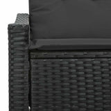 Garden Sofa with Cushion Black 123 x 62 x 69cm Poly Rattan 42006791