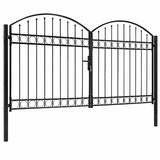 Fence Gate ASSEN Double Door with Arched Top Steel 300x175 cm 146340