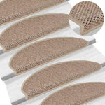 ZNTS Stair Mats Self-adhesive Sisal-Look 30 pcs 65x21x4 cm Sand 3365879