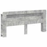 Headboard Cabinet with Storage Concrete Grey Engineered Wood 8001303