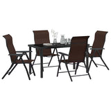 Garden Dining Set 5 pcs Brown Powder-Coated Steel 3379263