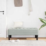 Bench with Cushion Light Grey 113 x 57 x 39 cm Velvet 42001947