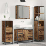 Bathroom Furniture Set with Door 4 pcs Old wood Engineered wood 3402566