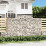 Arched Gabion Baskets 2 pcs 300x30x180/200 cm Galvanised Iron 3146593