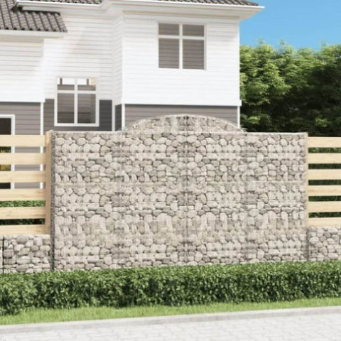 Arched Gabion Baskets 8 pcs 300x50x180/200 cm Galvanised Iron 3146779