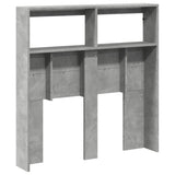 Headboard Cabinet with LED Concrete Grey 100x17x102 cm 839185