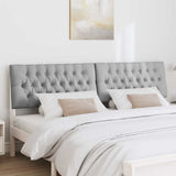 Upholstered Headboard Light Grey 200 cm Solid Pine Wood 879323