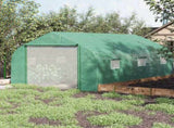 Walk-in Polytunnel Garden Greenhouse, Outdoor Mesh Door Greenhouse with PE Cover and 6 Windows, 4.5 T3398P314101