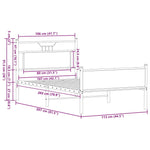 Bed Frame without Mattress Smoked Oak 107x203 cm Engineered Wood 4106922