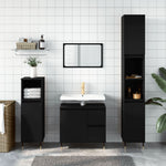 ZNTS 3 Piece Bathroom Furniture Set Black Engineered Wood 3190214
