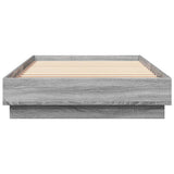 Bed Frame without Mattress with LED Lights Grey Sonoma 90x200 cm 839516