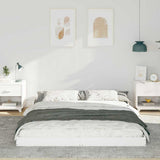 Bed Frame White 140 x 200 cm Solid Pine Wood 873314
