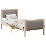 Bed Frame with Headboard Taupe 80 x 200 cm Fabric 878362