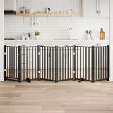 Dog Gate with Door Foldable 6 Panels Black 300 cm Solid Wood Fir 352287