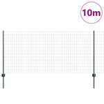 Fence with Posts Green 1 x 10 m Steel 3335975