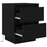 Bedside Cabinets with LED Lights 2 pcs Black 38x34x50 cm 861286