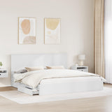 Storage Bed with Headboard White 200 x 200 cm Engineered Wood 3411173