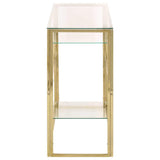 Console Table Gold Stainless Steel and Tempered Glass 350002
