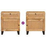 Bedside Cabinet Natural 50 x 33 x 60 cm Solid Mango Wood 4018052