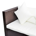 4 Piece Garden Lounge Set with Cushions Poly Rattan Brown 42988
