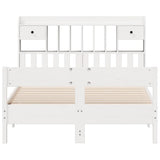 Bookcase Bed without Mattress White 140x200cm Solid Wood Pine 3323027
