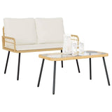 Garden Dining Set 2 pcs Natural Poly Rattan 3328647