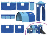 Kids'Loft Bed Frame Black and Blue 75 x 190 cm Metal 42020878