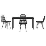 Garden Dining Set 5 pcs Black Powder-Coated Steel 3379200