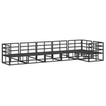 Garden Sofa Set with Cushion Black Aluminium 3378868