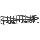 Garden Sofa Set with Cushion Black Aluminium 3378868