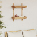 ZNTS Wall Shelf 2-Tier 45x26x60 cm Bamboo 4106587