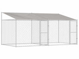 Dog Cage with Roof Silver 400 x 200 x 256 cm Steel and PE 3368298