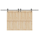 Sliding Door Hardware Kit 400 cm Steel Black 3295798