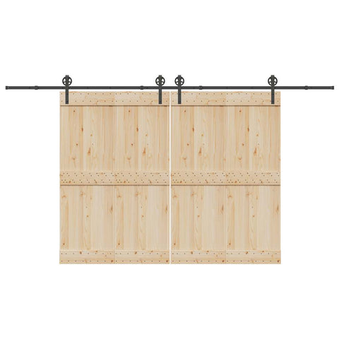 Sliding Door Hardware Kit 400 cm Steel Black 3295798