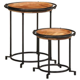 2 Piece Side Table Set Solid Wood Acacia 4013514