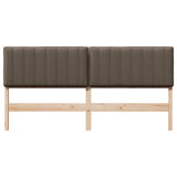 Upholstered Headboard Brown and Taupe 200 cm Solid Pine Wood 880161