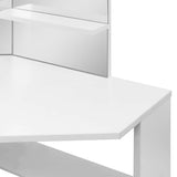 Corner Dressing Table Cosmetic Table Make-up Table White 288451