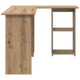 Desk with Shelf Artisan Oak 142 x 102 x 73 cm Engineered Wood 869297